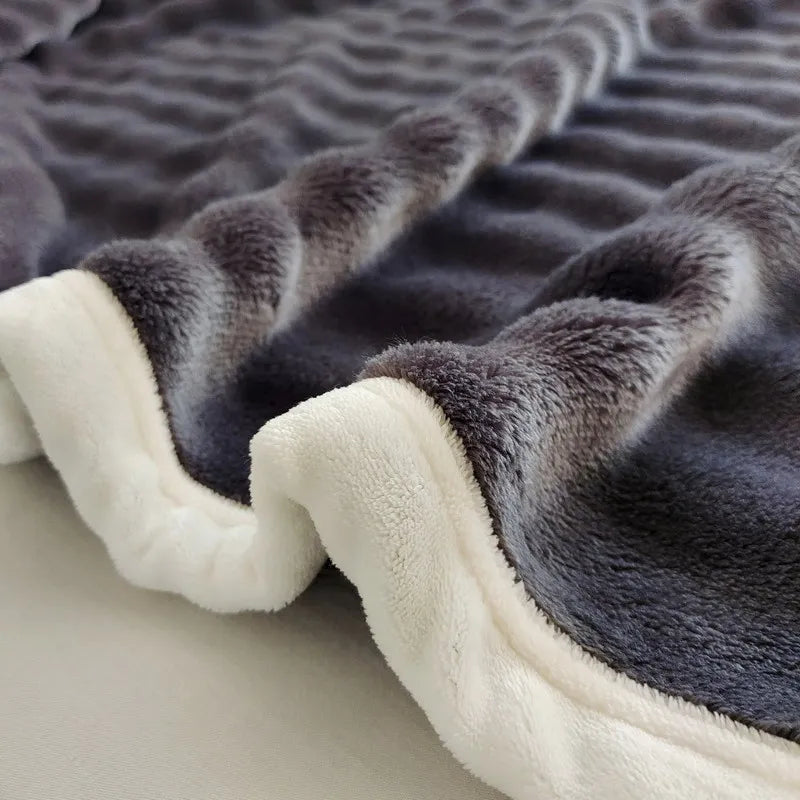 BowLift | Veloura Cozy Blanket | Cozy Blanket Flannel | Rabbit Fur Look | Soft & Skin Friendly | For Sofa, Bed & Travel