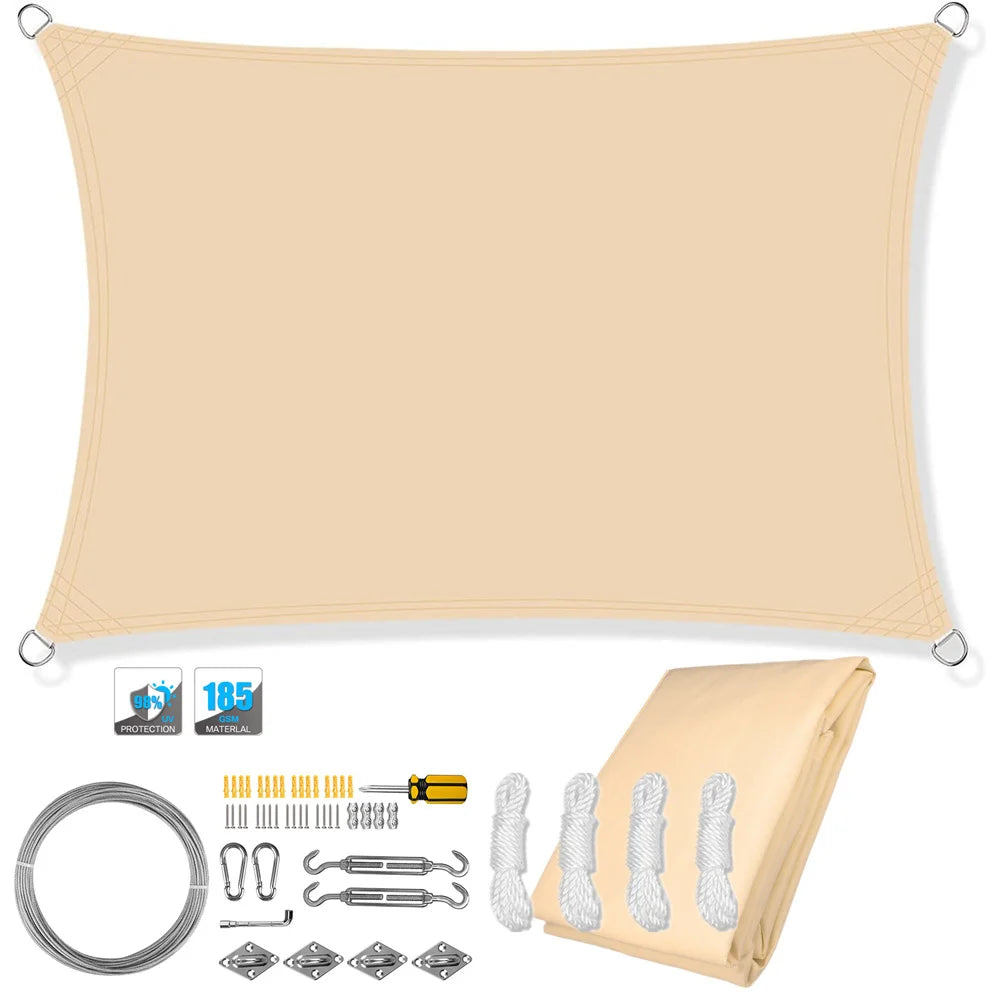 BowLift | Waterproof Rectangular Sun Shade Sail with UV Protection & Mounting Kits – ShadeGuard