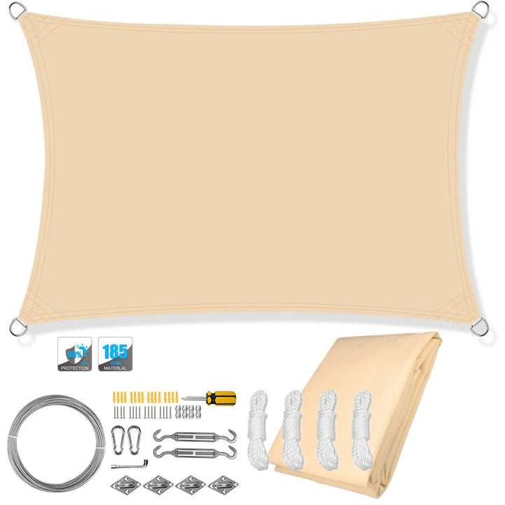BowLift | Waterproof Rectangular Sun Shade Sail with UV Protection & Mounting Kits – ShadeGuard