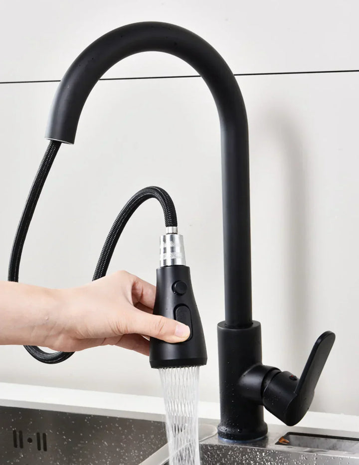 BowLift | Kitchen faucet with pull-out spout – Brushed Nickel
