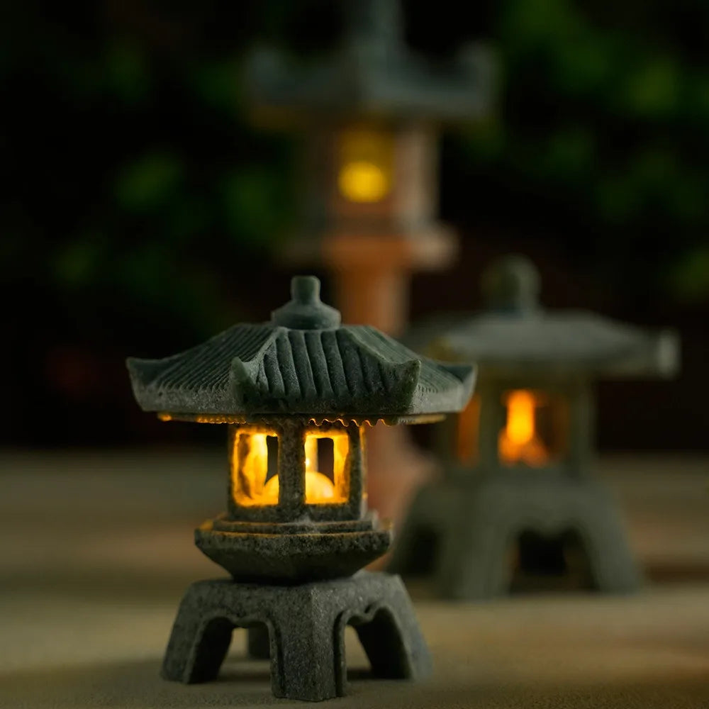 BowLift | Mini-Pagoda ZenStone | Sandstone Decoration | For Garden, Bonsai & Zen Oases | Handmade