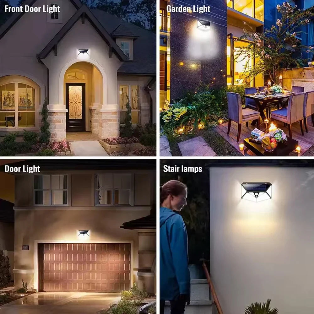 Solar Wall Light Outdoor 100 LED with Motion Sensor | Bowlift