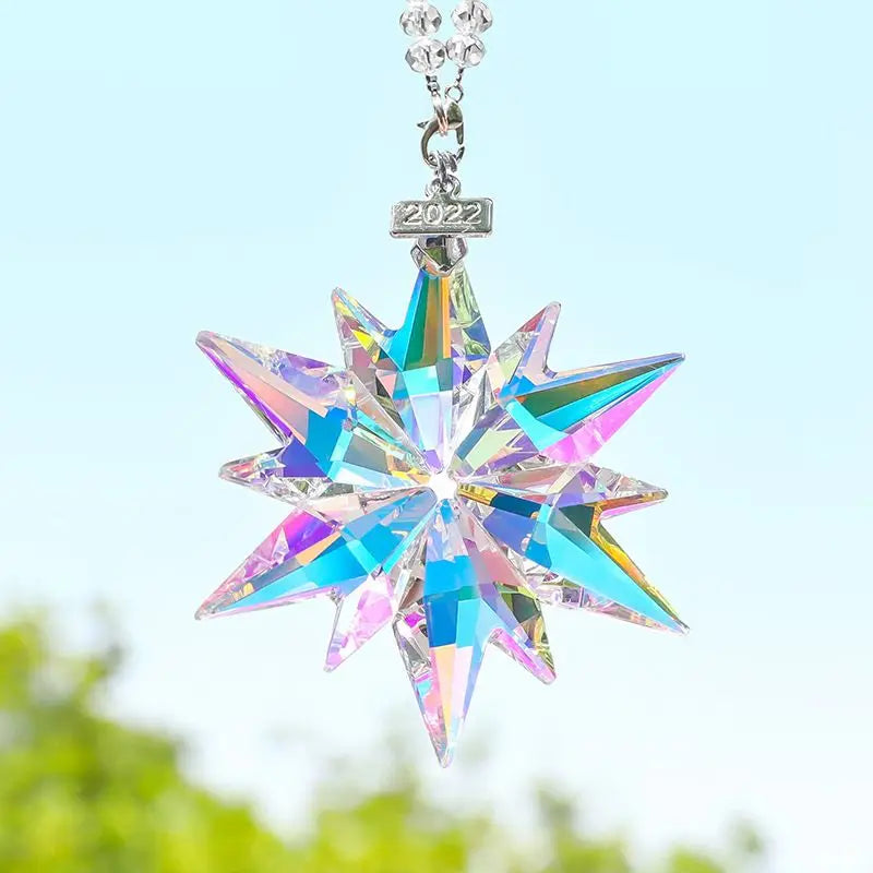 Transparent Snowflake Rainbow Car Pendant Decor | Bowlift