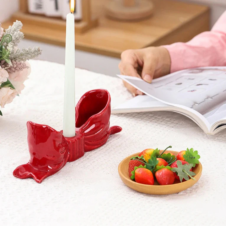 Bowknot-Shaped Ceramic Candle Holder | Bowlift