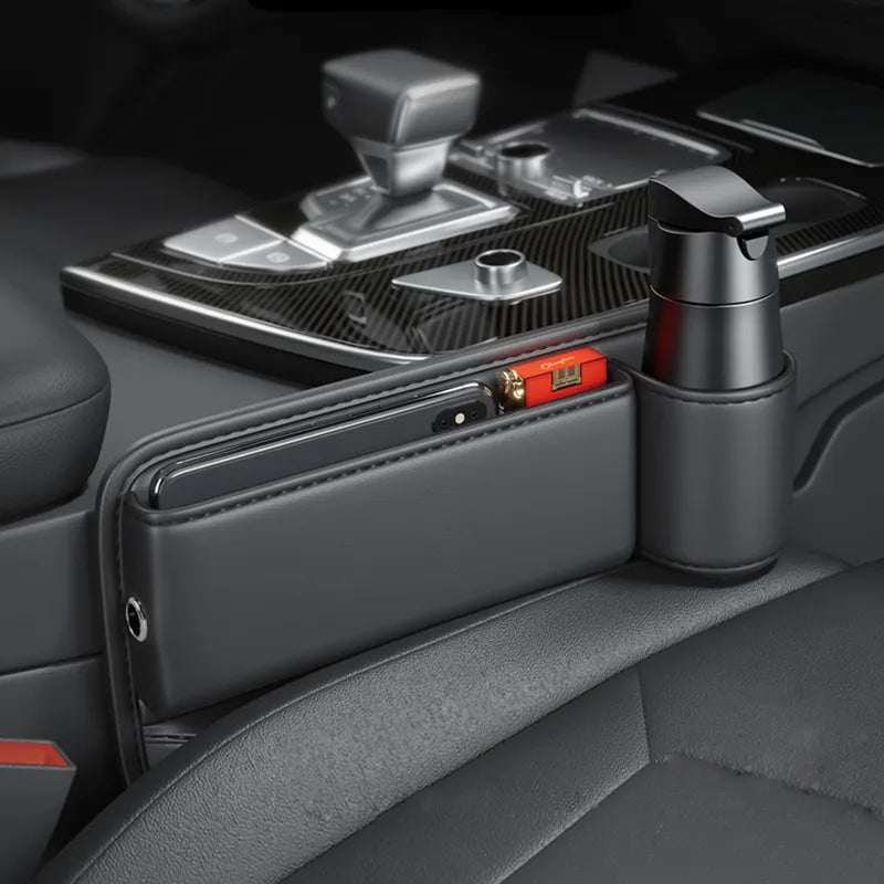BowLift | Universal Leather Seat Gap Cup Holder Car Organizer