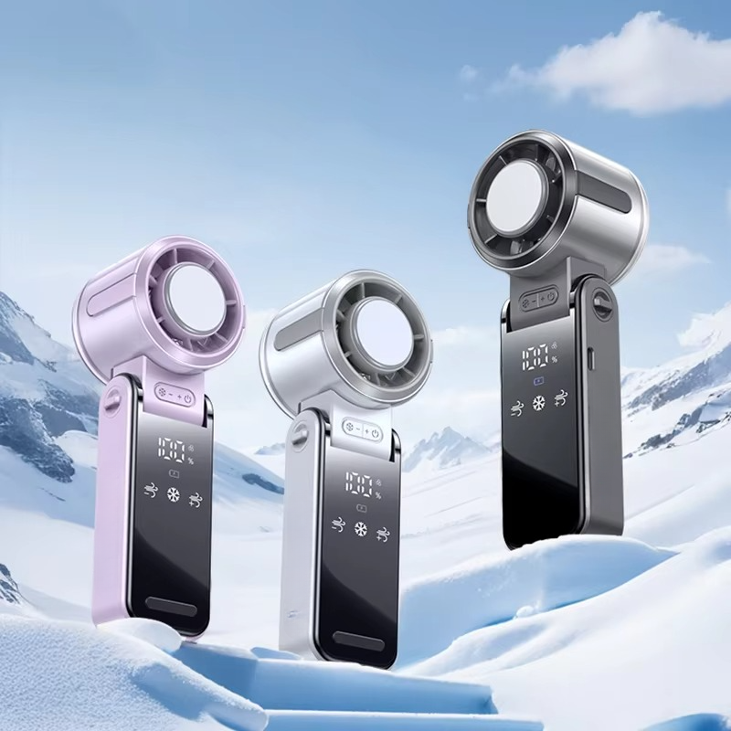 BowLift | Foldable Turbine Handheld Fan with Integrated Ice Pack