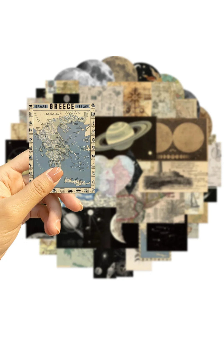 Planet map scrapbooking stickers | Bowlift