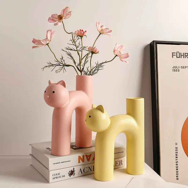Mini Cat Elegant Minimal H-shaped Flower Vase | Bowlift