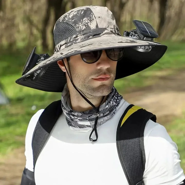 Solar Fan Fisherman's Hat - Solar Energy & USB Charging | Bowlift