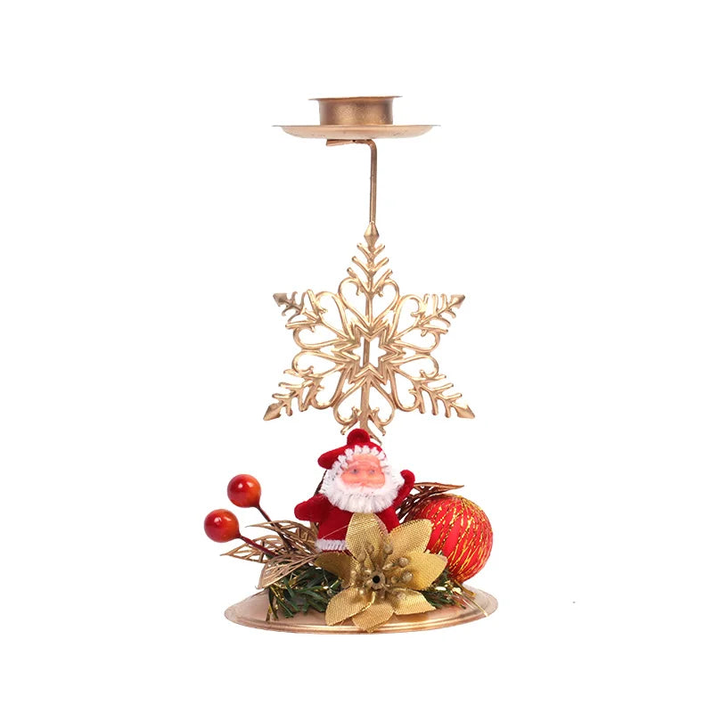 BowLift | Candle Holder LumiNoel | Golden Christmas Candle Holder Made of Iron | Snowflake, Star, Tree & Reindeer | Table Decoration for Christmas & New Year
