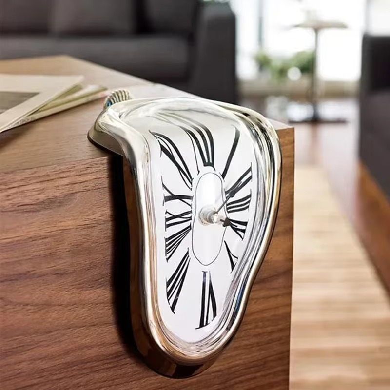 BowLift | Surreal Melting Wall Clock – Distorted Dali-Inspired Timepiece for Home & Garden