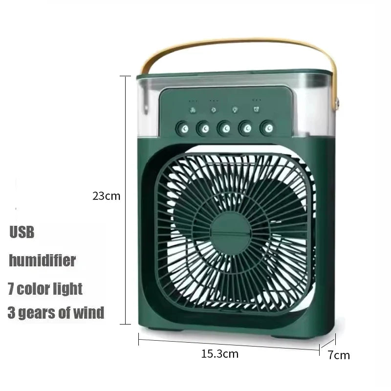 3-in-1 Mini Air Cooler Fan – Portable Household Air Conditioner with LED Night Light, Humidifier, and Adjustable Air for Home & Office | Bowlift