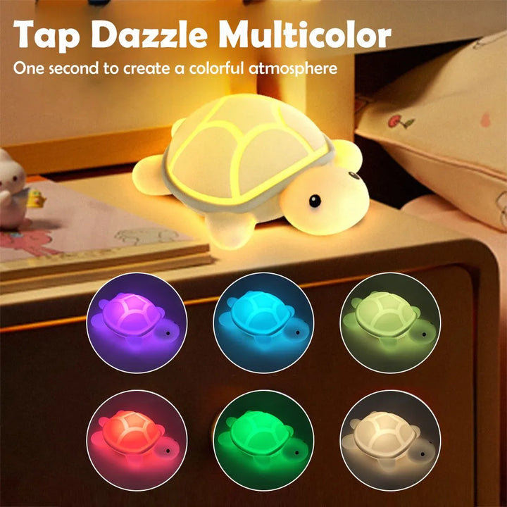BowLift | ShellGlow LED Night Light | Cute Turtle | Soft Silicone | Color Change & Warm Light | USB-C Rechargeable | 10.2 × 15.8 × 6.1 cm