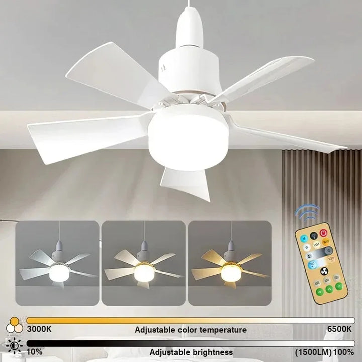 30W E27 Ceiling Fan Light with Remote - LED Dimming Function, Intelligent Silent Fan for Bedroom & Living Room | Bowlift