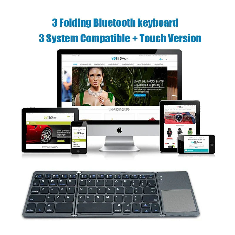 Wireless foldable Bluetooth keyboard with touchpad – Compact, versatile, and ultra-portable | Bowlift
