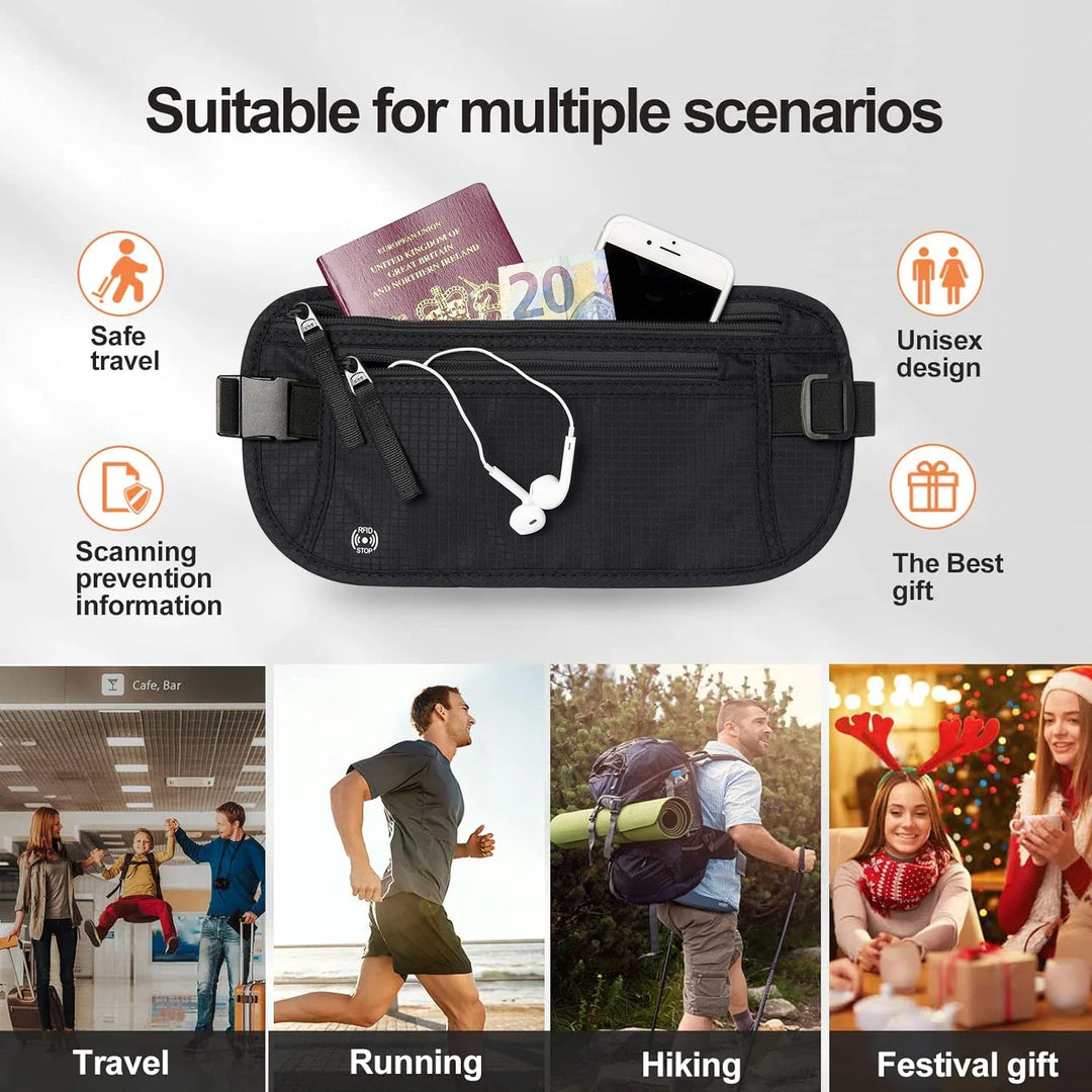 BowLift | SafeTraveler Waist Bag | RFID Protection | Hidden Security Pocket | For Men & Women