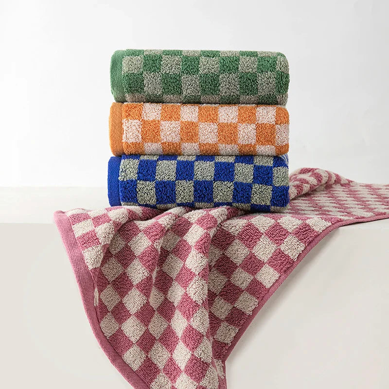 Checkered Cotton Hand Towels | Bowlift