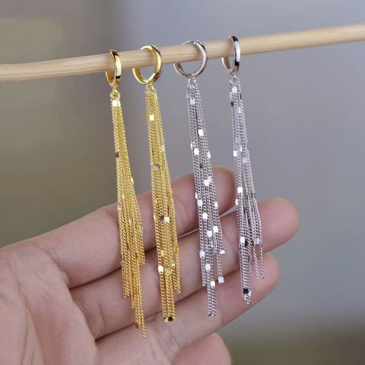 BowLift | Elegant Flow Long Metal Tassel Earrings