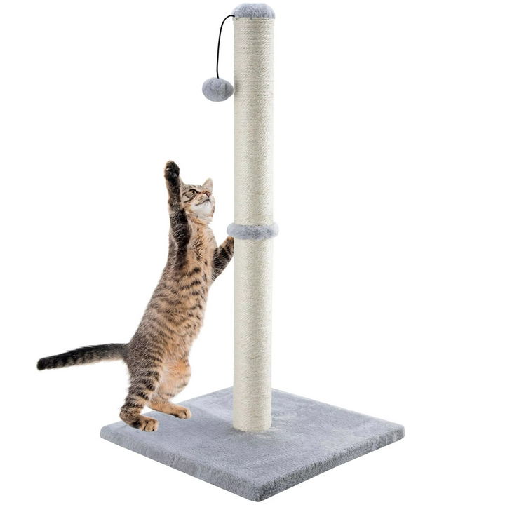 BowLift | Tall Sisal Cat Scratching Post with Dangling Ball for Indoor Cats and Kittens