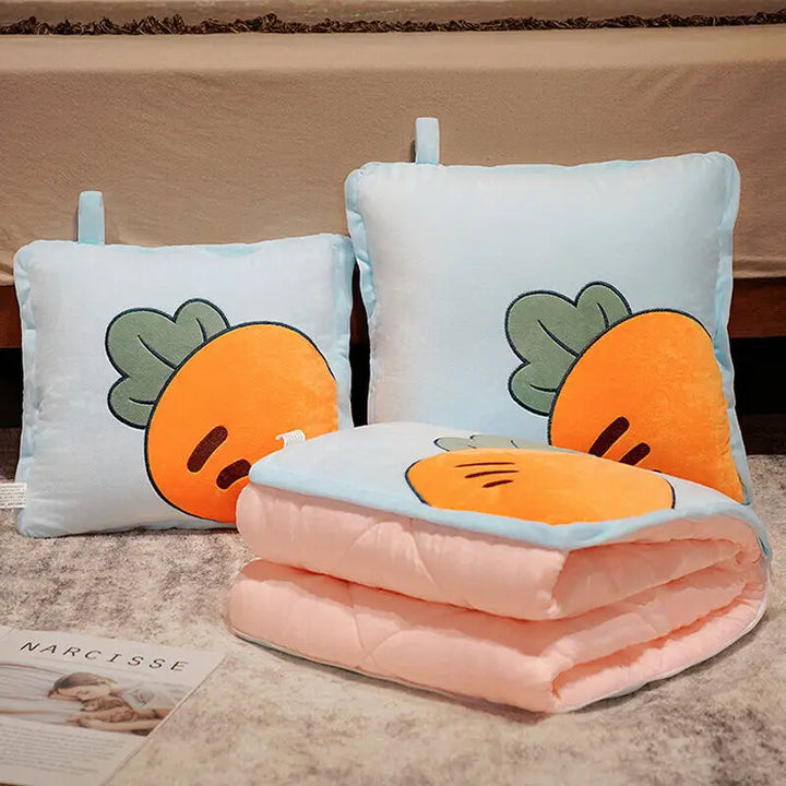 BowLift | Playful Cartoon Toast Foldable Travel Pillow Blanket