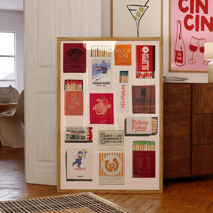 Retro Matchboxes Wall Art | Bowlift