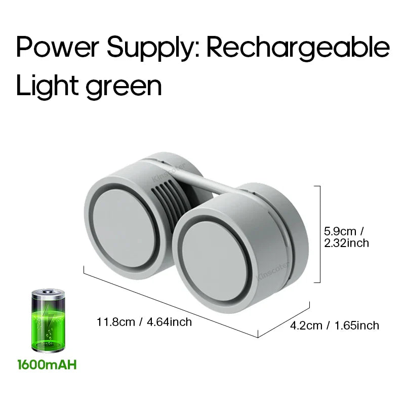 BowLift | NeckBreeze Neck Fan Bladeless | Portable & Rechargeable | 3-Stage Cooling | Quiet & Compact