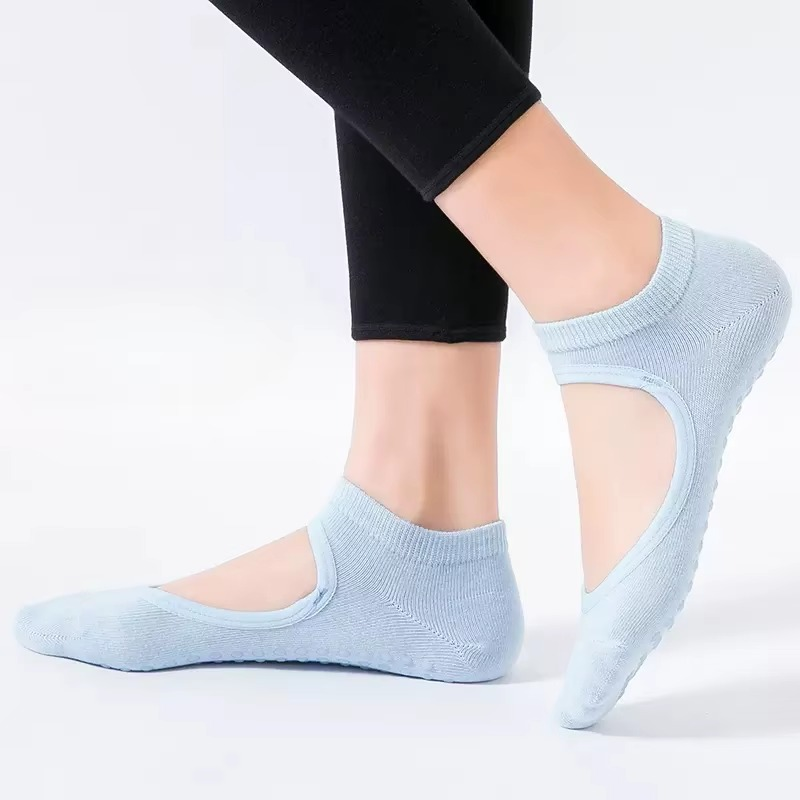 BowLift | Non Slip Backless Yoga Socks with Breathable Cotton Grip
