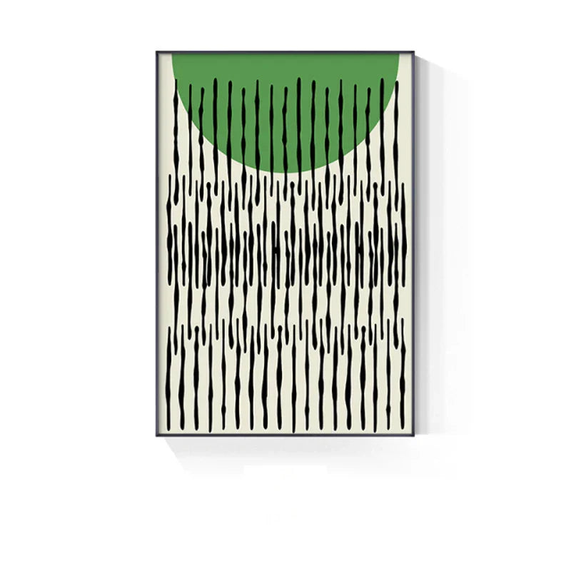 Abstract Green Geometric Line Art Wall Art Fine Art Canvas Prints Pictures For Modern Apartment Living Room Home Office Art Decor | Bowlift