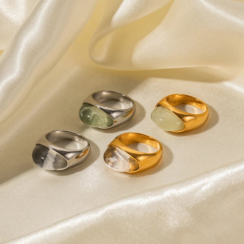 BowLift | Chunky Oval Stone Set Ring