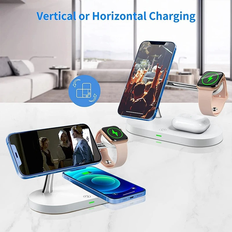 BowLift | Magnetic 3 in 1 Wireless Charging Station - Fast Charger for iPhone, Apple Watch & AirPods