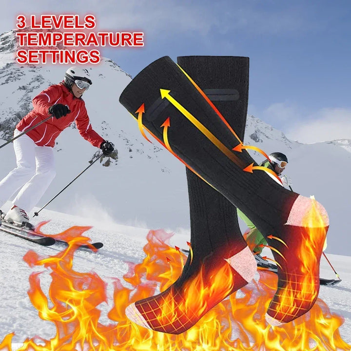 BowLift | Heated Socks Thermavolt | 3 Heat Levels | With Powerbank | Winter Warm Socks Unisex for Outdoor & Travel