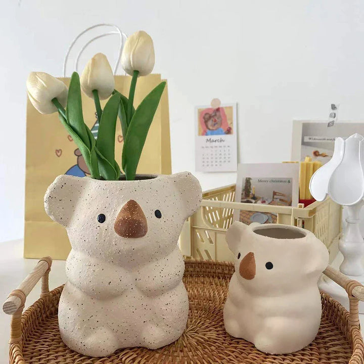 BowLift | Koalina Koala Planter | Sweet Decorative Plant Pot Made of Resin | Mini Vase for Succulents & Bonsai | Handcrafted Garden & Home Decor