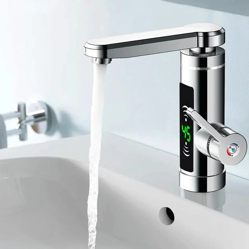 BowLift | ThermoFlow 3000W Instant Heating Kitchen Tap with 360° Rotating Spout – Stainless Steel & Energy Efficient