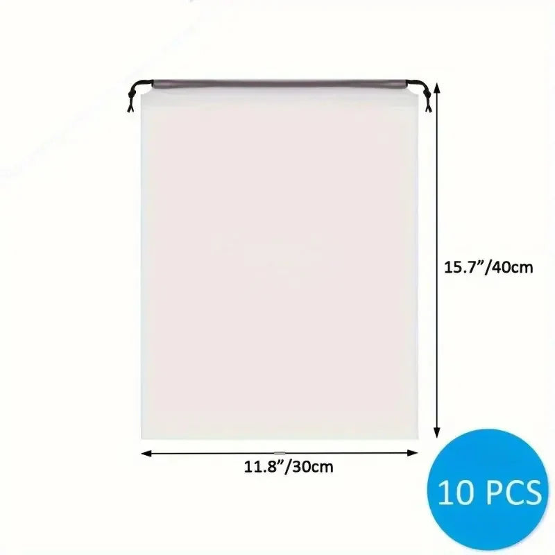 BowLift | Travix Shoe Bag Set | Waterproof & Transparent | Pack of 10 | For Travel & Everyday Use