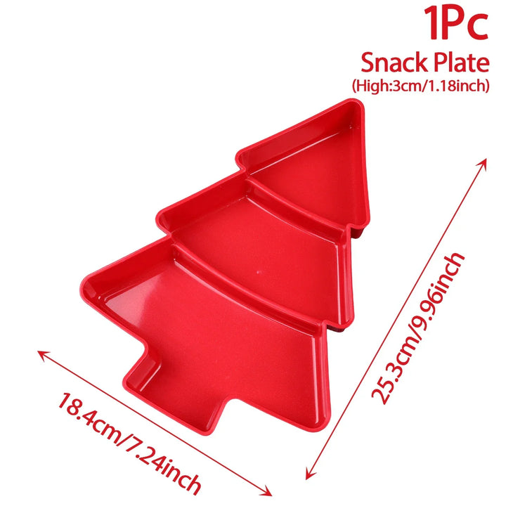 BowLift | Festivo TreePlate | Christmas Tree Fruit Plate | Festive Serving Plate | Party & Table Decoration for Christmas & New Year