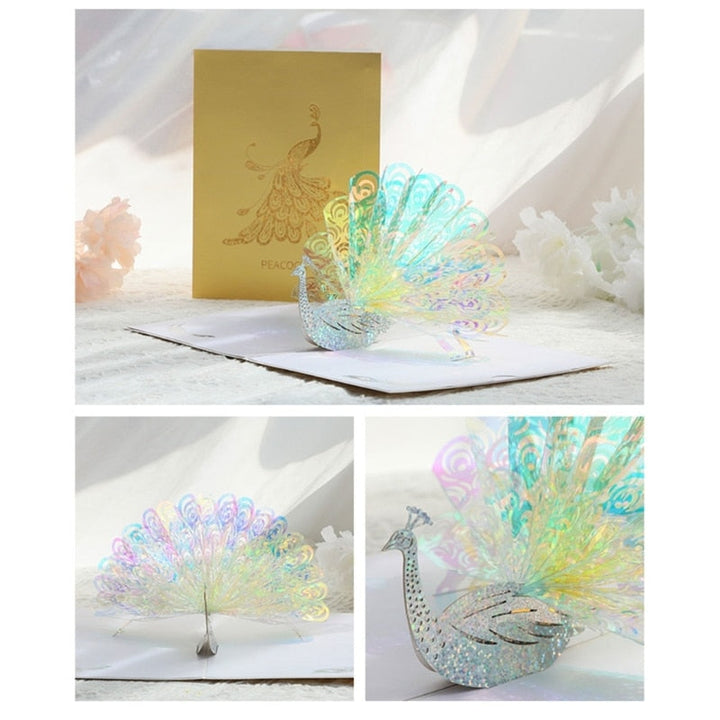 BowLift | 3D Shining Peacock Decorative Card