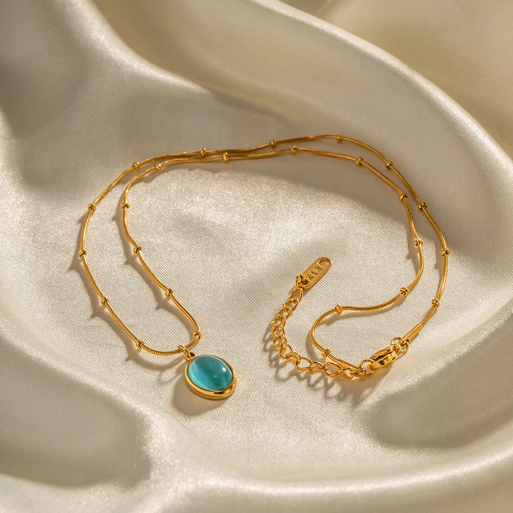 BowLift | 18k Blue Opal Satellite Chain Necklace