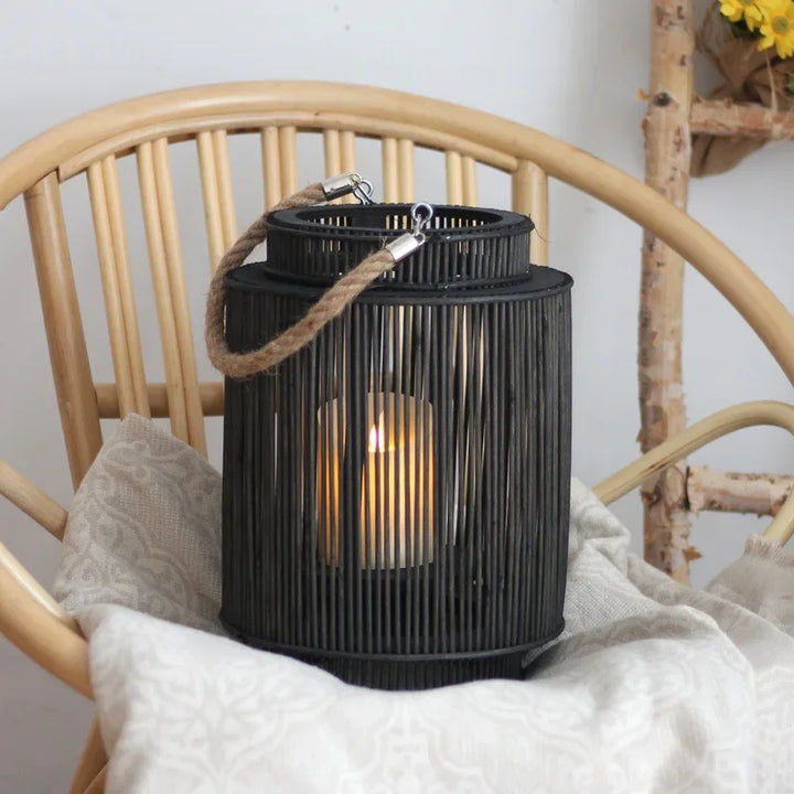 Imitation Bamboo LED Candle Lantern Bowlift