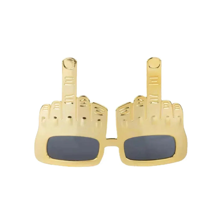 Bold Gold Middle Finger Party Sunglasses | Bowlift