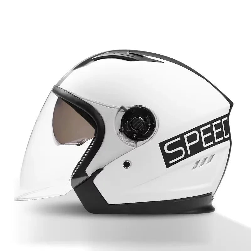 BowLift | Retro 3/4 Open-Face Motorcycle Helmet with Dual Lens – AeroRide