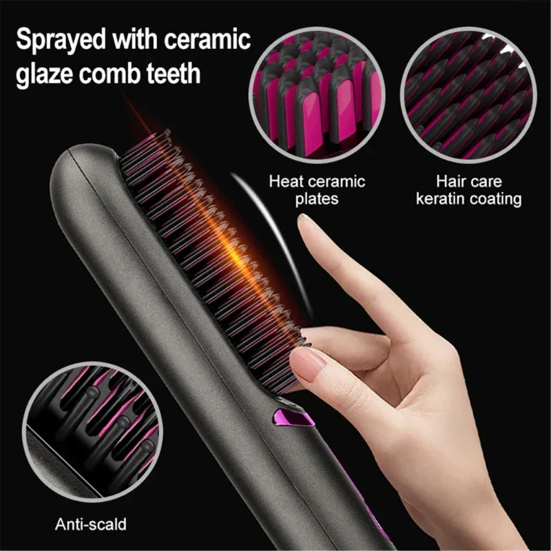 Tima Brush - Wireless Rechargeable Straightening Iron Brush Bowlift