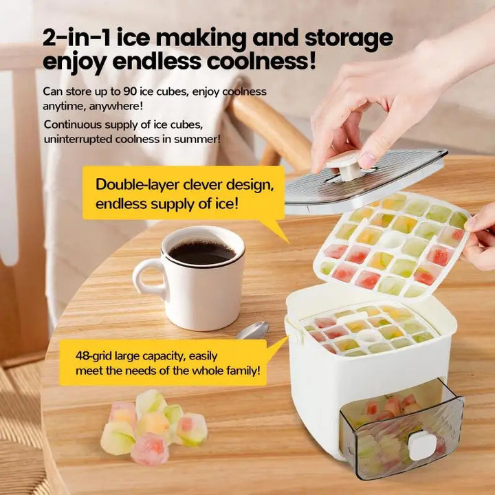 BowLift | Double Layer Ice Cube Maker With Lid