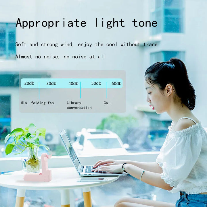 New Handheld Portable Mini Fan - Creative, Three-Speed Adjustable, Solid Color, USB Rechargeable Small Fan | Bowlift