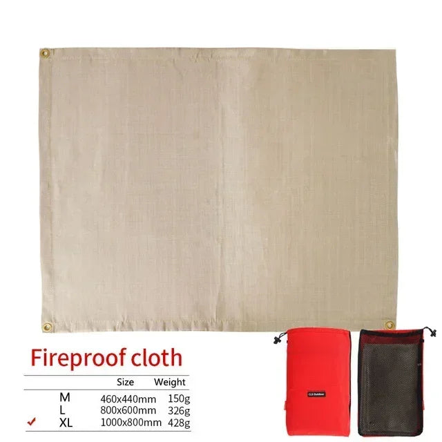 BowLift | CampVita Fire Protection Camping Mat | Heat Resistant & Fireproof | Ideal for Grill & Campfire | Fiberglass Beige