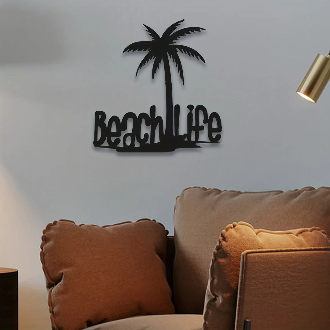 Beach Life Coconut Tree Metal Wall Art 3d Decoration For Living Room Bedroom Home Office Wall Decoration | Bowlift