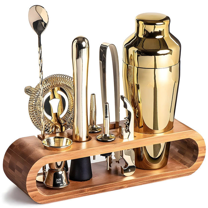 Cocktail shaker set made of stainless steel – 10-piece premium bartender set | Ideal for mixed drinks and parties | Bowlift