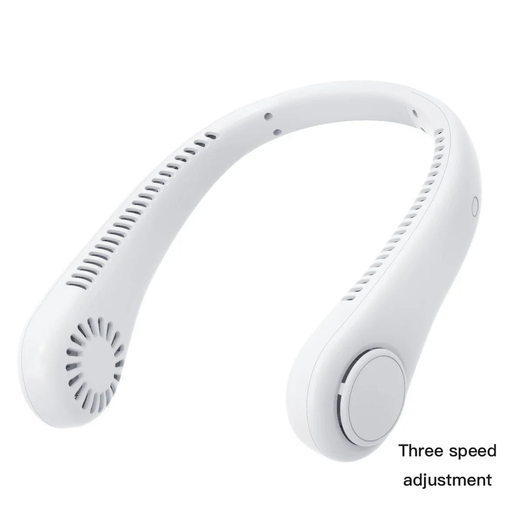 Portable Mini Bladeless Neckband Fan with Digital Display - USB Rechargeable Air Cooler for Neck, Hands-Free Cooling Experience | Bowlift
