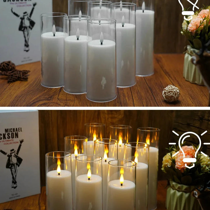 Flameless Acrylic Candle 9-Piece Set Bowlift
