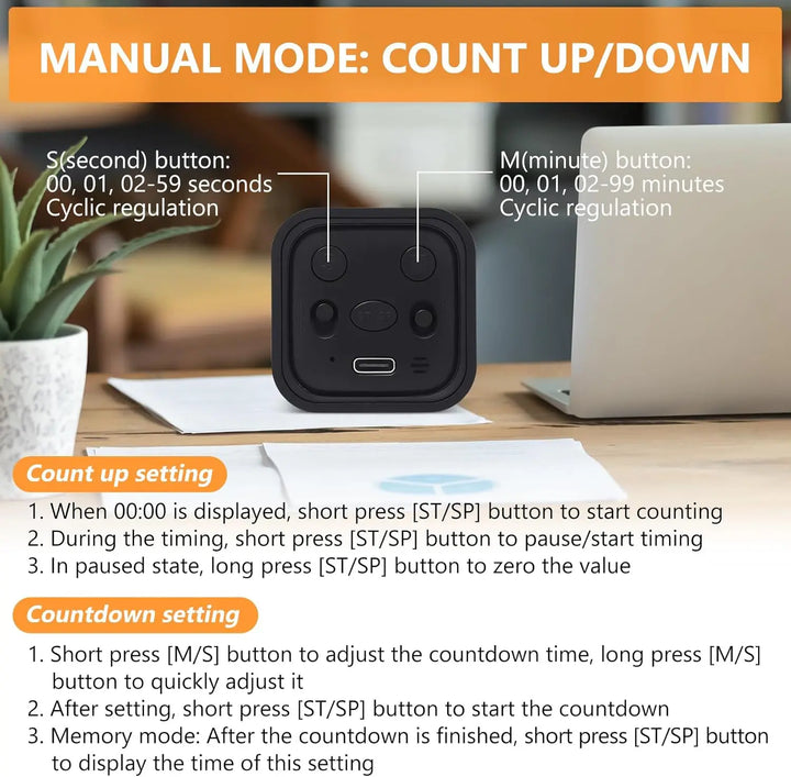 BowLift | Mini Cube Flip Digital Timer