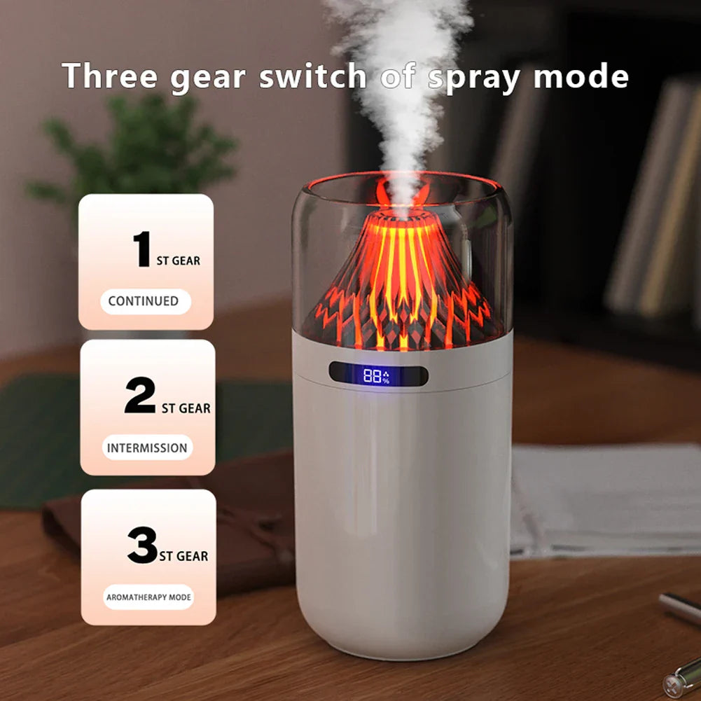 BowLift | Volcano Flame LED Aromatherapy Essential Oil Mist Diffuser